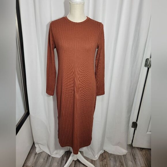 Old navy midi Knit long Sleeve dress Sz Small Petite - Picture 2 of 9